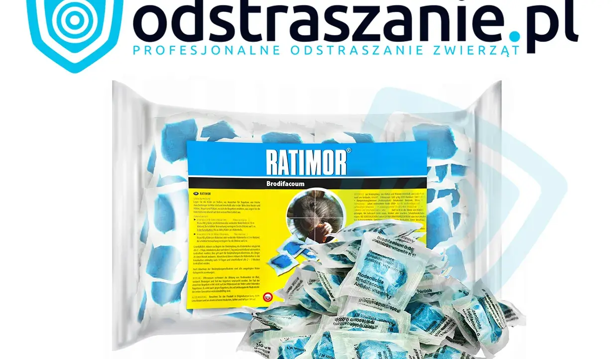 Skuteczna trutka na karczownika RATIMOR w saszetkach. Brodifacoum to składnik aktywny, który działa szybko i efektywnie.